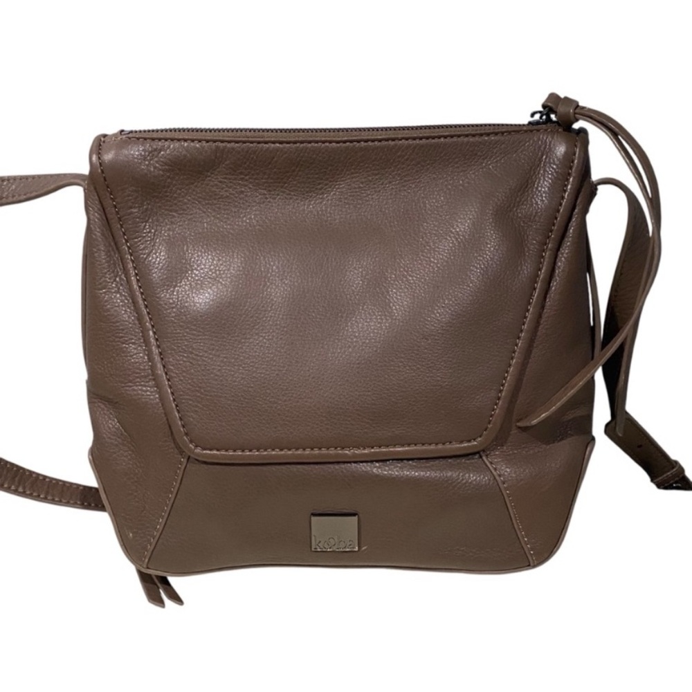 Kooba Leather Medium Taupe Crossbody Bag Purse - Picture 3 of 10